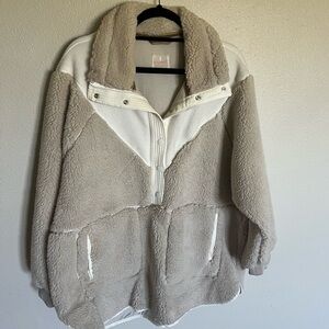 FP Fall To Rise Fleece Quarter Snap - Beige